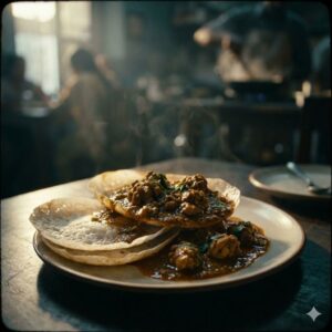 Kallappam with Chicken Curry